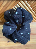 Black and White Polka Dot Scrunchie