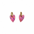 Small Fluro Pink Heart Hoops