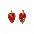 Red Resin Heart Hoops