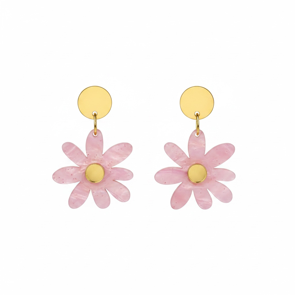 Pink Daisy Dangles