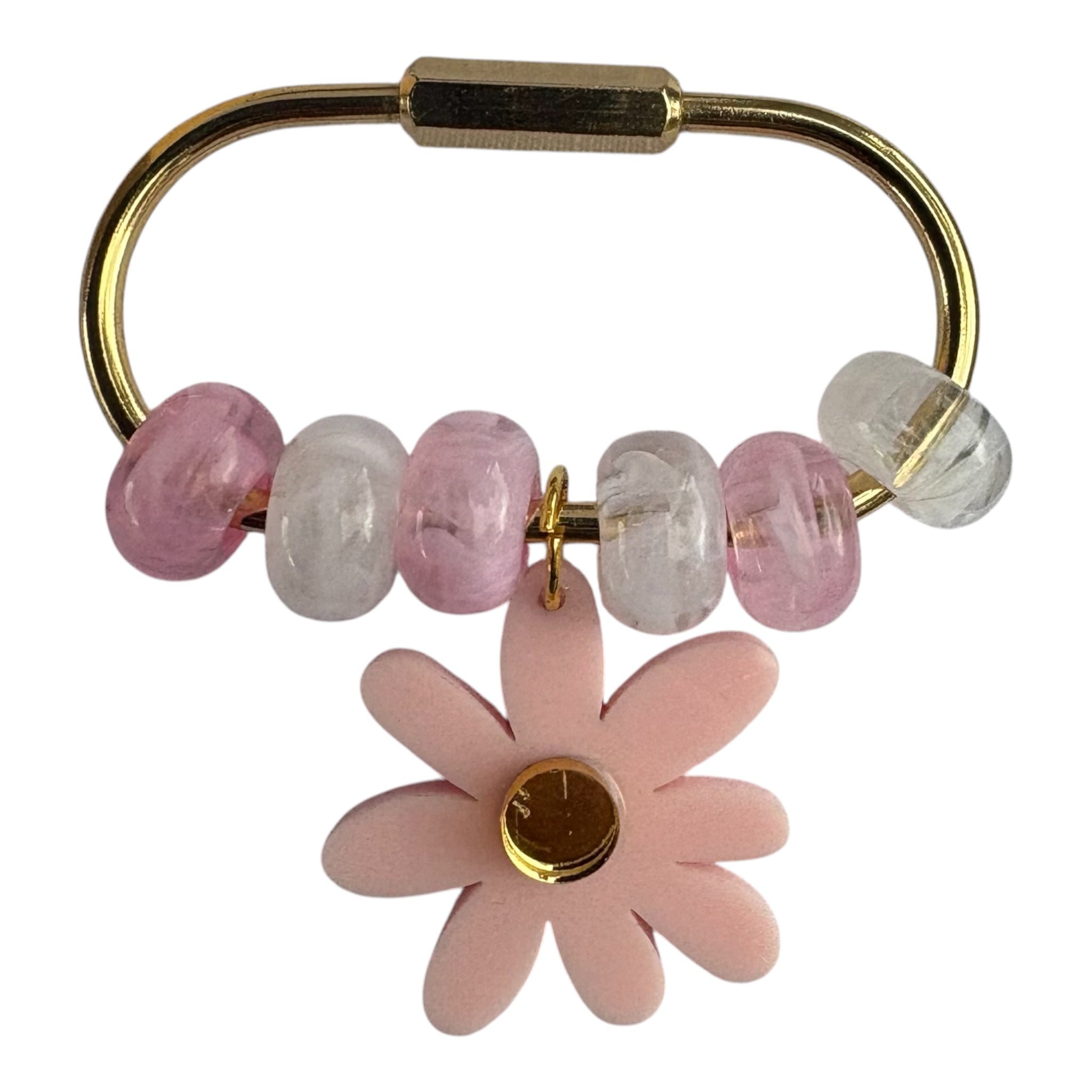 Pink Flower Bag Charm