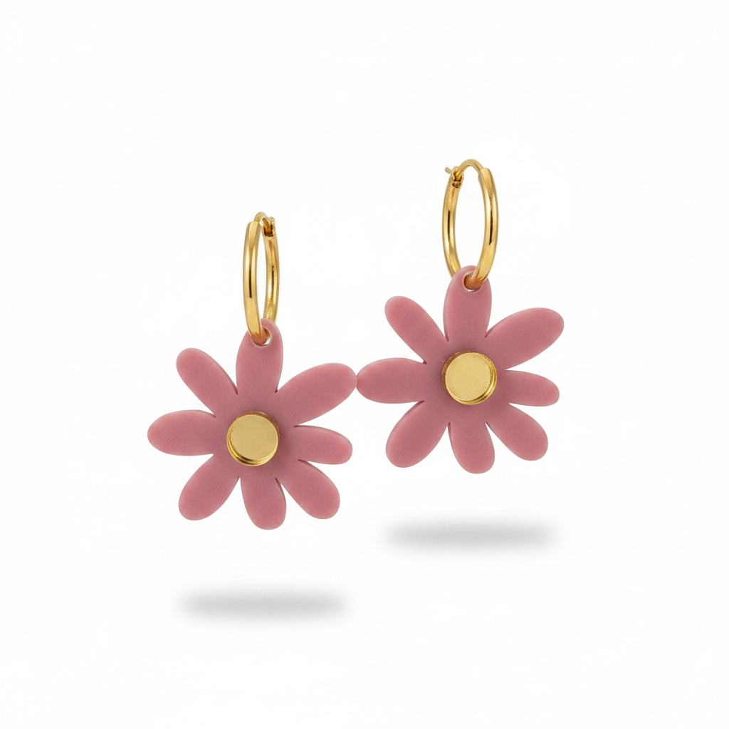 Mulberry Daisy Hoops