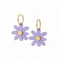 Purple Daisy Hoops